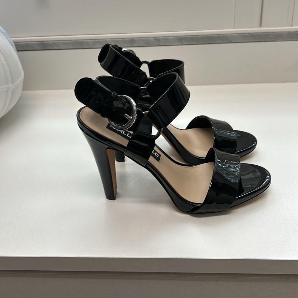 Karl Lagerfeld Cieone Sandal size 6 black patent - Picture 5 of 6